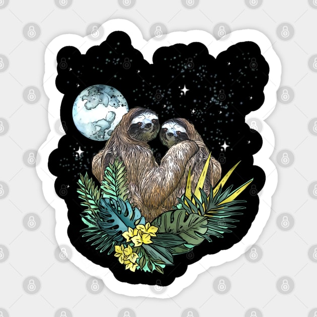 Sloths in love, lovers couple cute Sticker by Collagedream